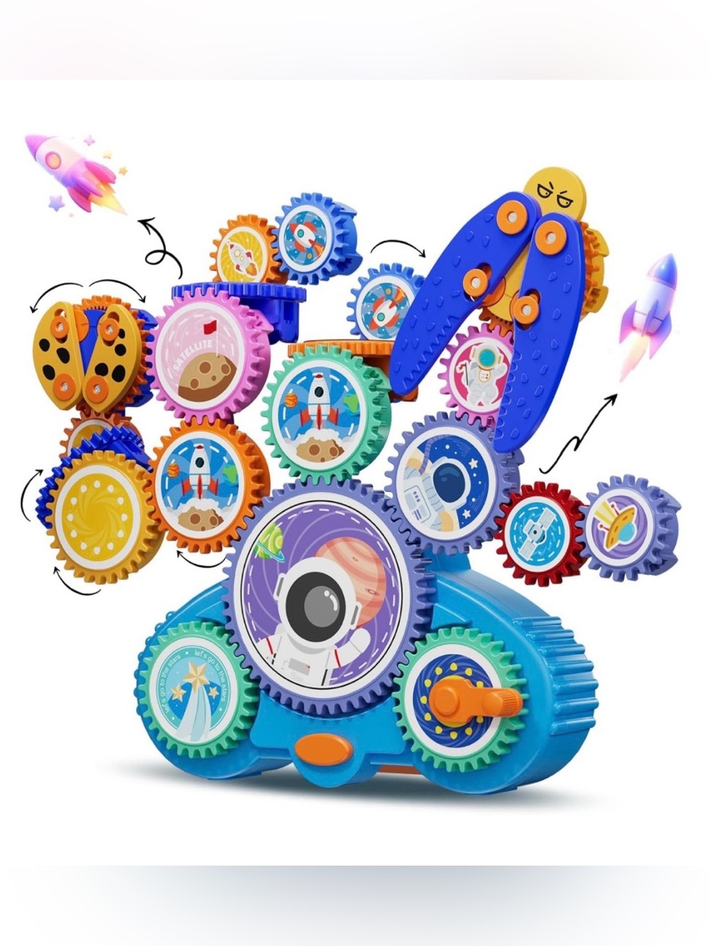 STEM Gears Toys for Kids Ages 3+, Creative Learning Building Blocks, 18Pcs Educa